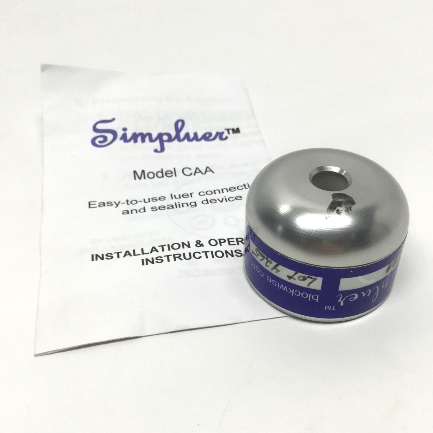 New – Open box Blockwise CAA Simpluer Panel-Mount Luer Fitting Quick Connector, 100psi
