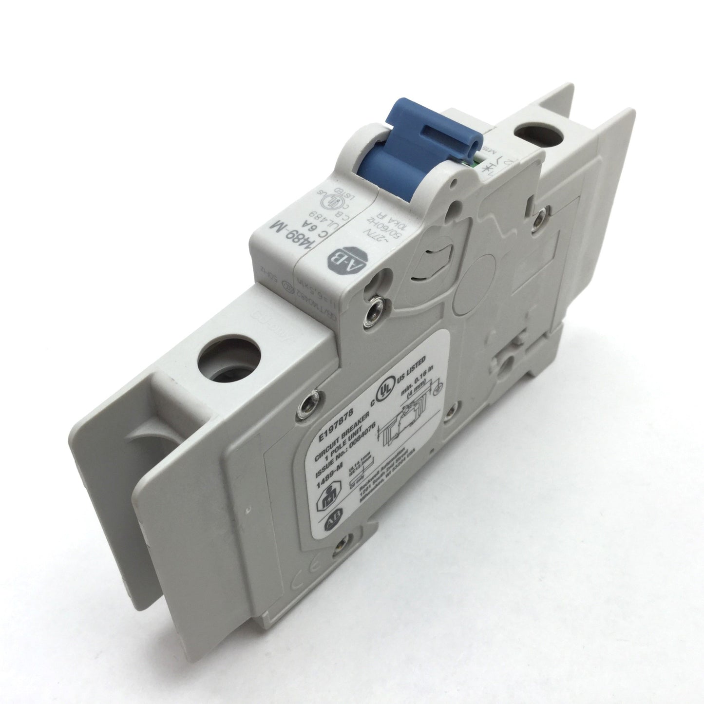 Used Allen Bradley 1489-M1C060 Circuit Breaker, 1-Pole, Rating: 6A 277VAC 48VDC