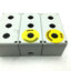 Used Lot of 3 Hoffman Q3PBPCDM 3-Hole Pushbutton Enclosures, 3" x 6" x 3" *Holes*