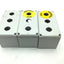 Used Lot of 3 Hoffman Q3PBPCDM 3-Hole Pushbutton Enclosures, 3" x 6" x 3" *Holes*