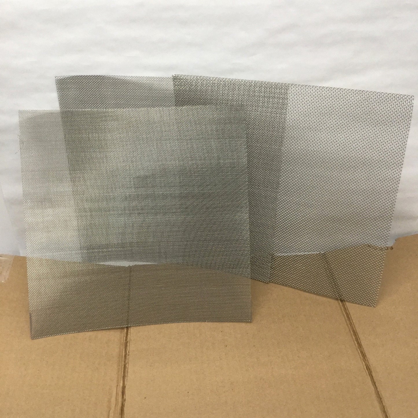 New Lot of 3 Different Stainless Steel Mesh Wire Cloth Filter Screen T304, 12" x 12"