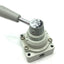 Used SMC VH202-N02 Hand Valve 1/4" NPT Max: 145 Psi, 2-Pos 4-Port