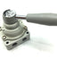 Used SMC VH202-N02 Hand Valve 1/4" NPT Max: 145 Psi, 2-Pos 4-Port