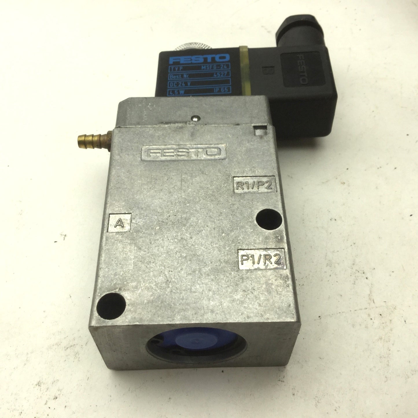 Used Festo MFH-3-1/4-S-NPT Solenoid Valve, 2-Position 3-Way, Pressure: -0.95 to 10bar