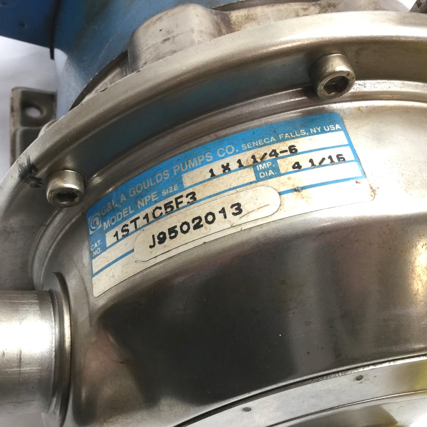 Used G&L Pumps NPE 1ST1C5F3 Centrifugal Pump with Emerson R6131800 Motor, 3-Phase