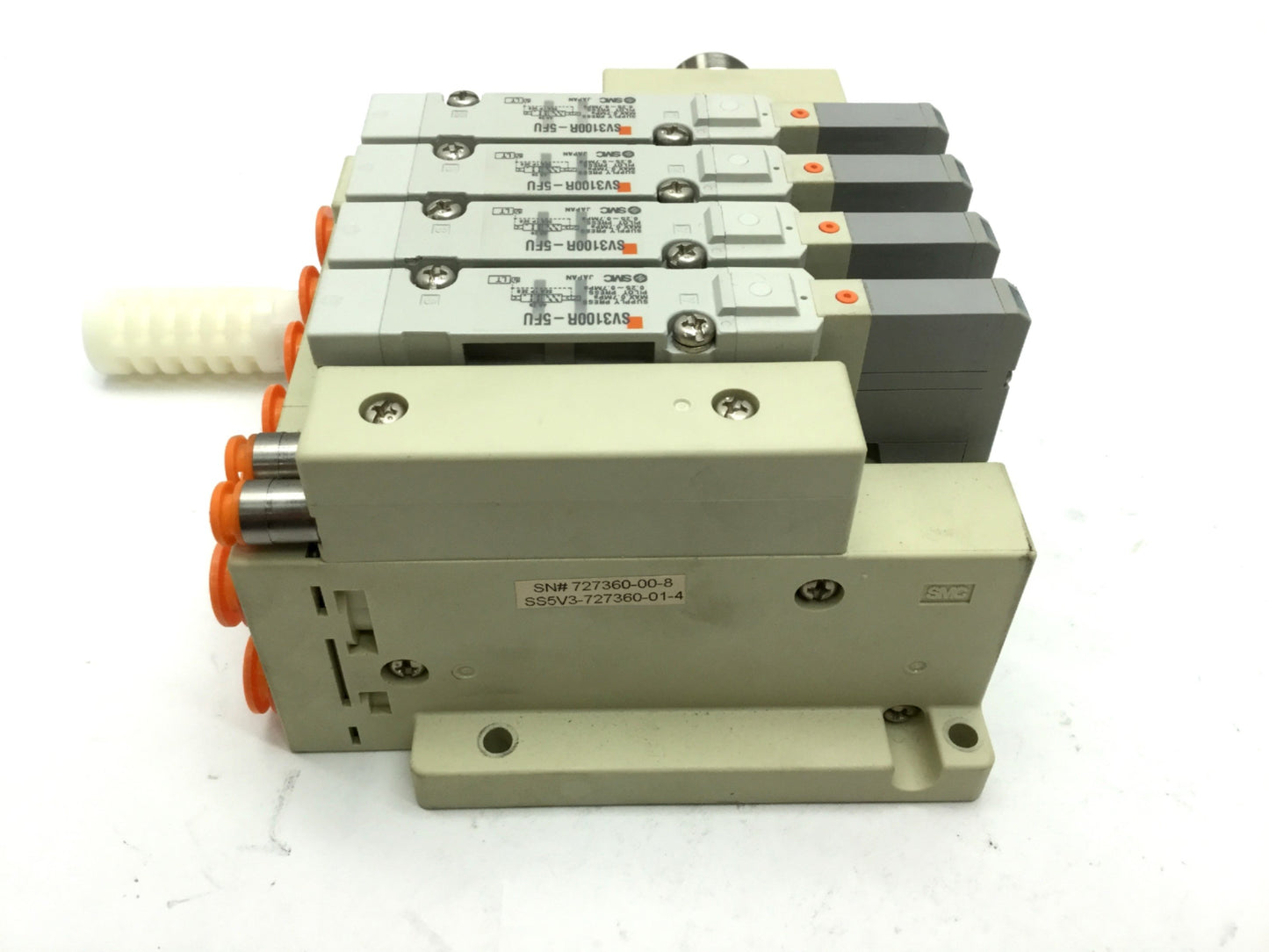 Used SMC (4x) SV3100R-5FU Solenoid Valves External Pilot, 0.25-0.7 MPa 2-Pos 5-Port
