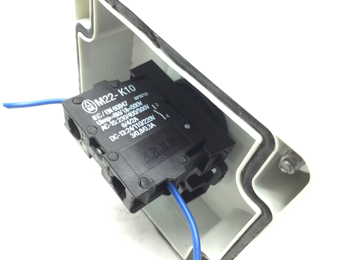 Used FIBOX 7032560 080807 Enclosure: 3.2x3.1x2.6", W/ Moeller M22-K10 Selector Switch