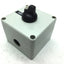 Used FIBOX 7032560 080807 Enclosure: 3.2x3.1x2.6", W/ Moeller M22-K10 Selector Switch