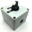 Used FIBOX 7032560 080807 Enclosure: 3.2x3.1x2.6", W/ Moeller M22-K10 Selector Switch