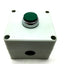 Used FIBOX 7032560 080807 Enclosure: 3.2x3.1x2.6", W/ Sprecher D7-X10 Push Button