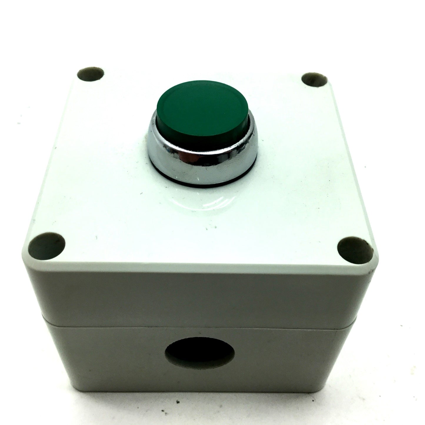 Used FIBOX 7032560 080807 Enclosure: 3.2x3.1x2.6", W/ Sprecher D7-X10 Push Button