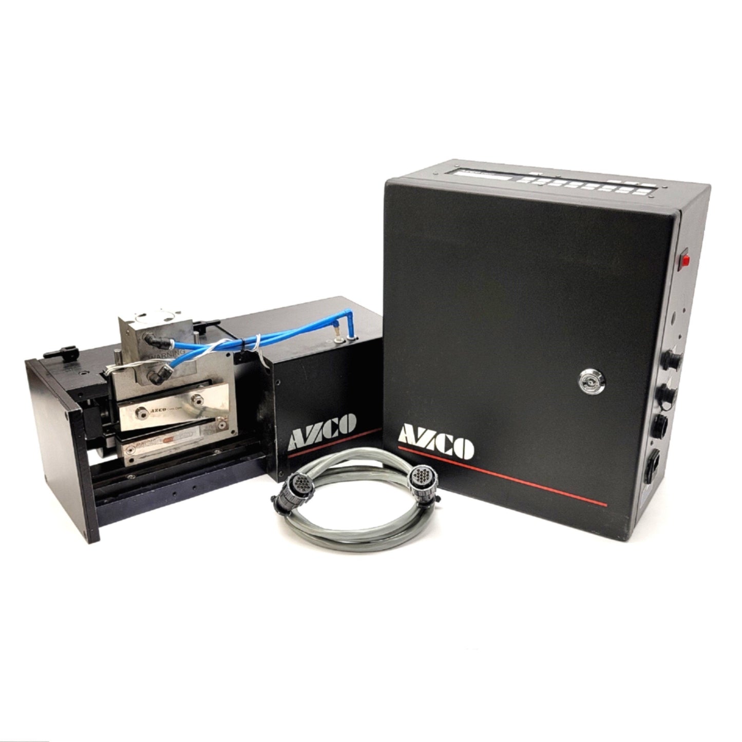 Used AZCO Corp FG110/SP Sur-Size Cut-To-Length Assembly 120VAC 30-90psi, 110mm Cut