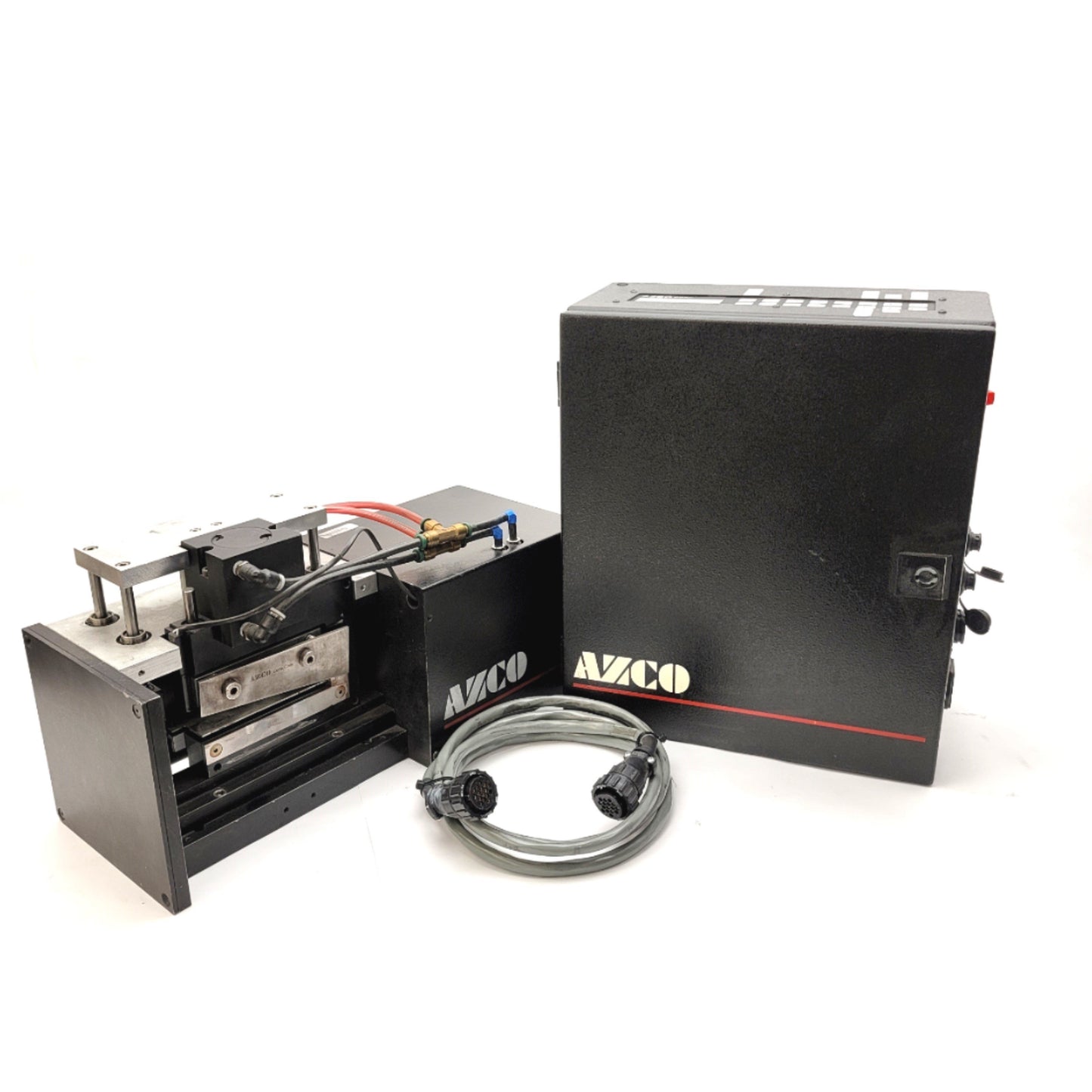 Used AZCO Corp FG110 Sur-Size Cut-To-Length Assembly 120VAC, 30-90psi, 110mm Cut