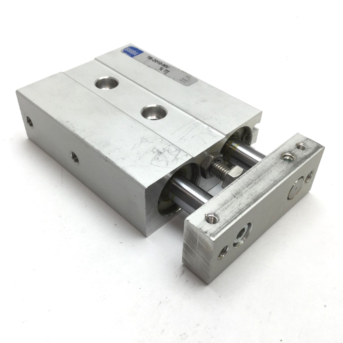 Used Bimba TB-2010-MV Twin Bore Cylinder, Bore: 20mm, Stroke: 10mm, Ports: M5x0.8