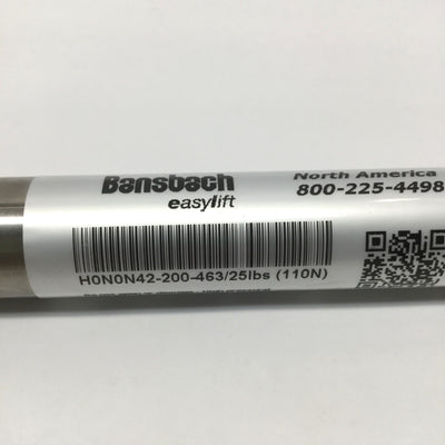 Used Bansbach H0N0N42-200-463 Stainless Easylift Gas Spring, 25lb Force, 8" Stroke