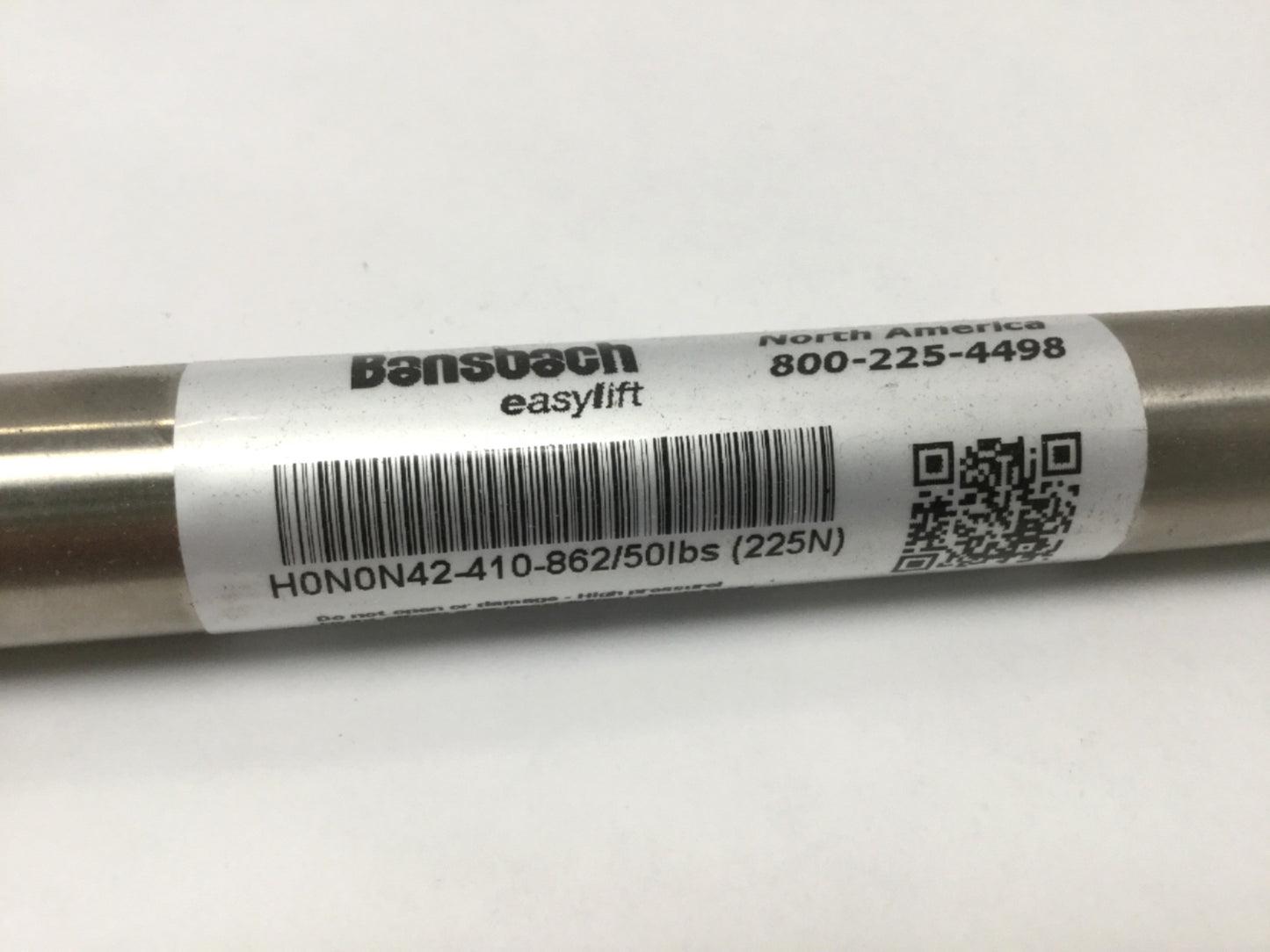 Used Bansbach H0N0N42-410-862 Stainless Easylift Gas Spring, 50lb Force, 16" Stroke