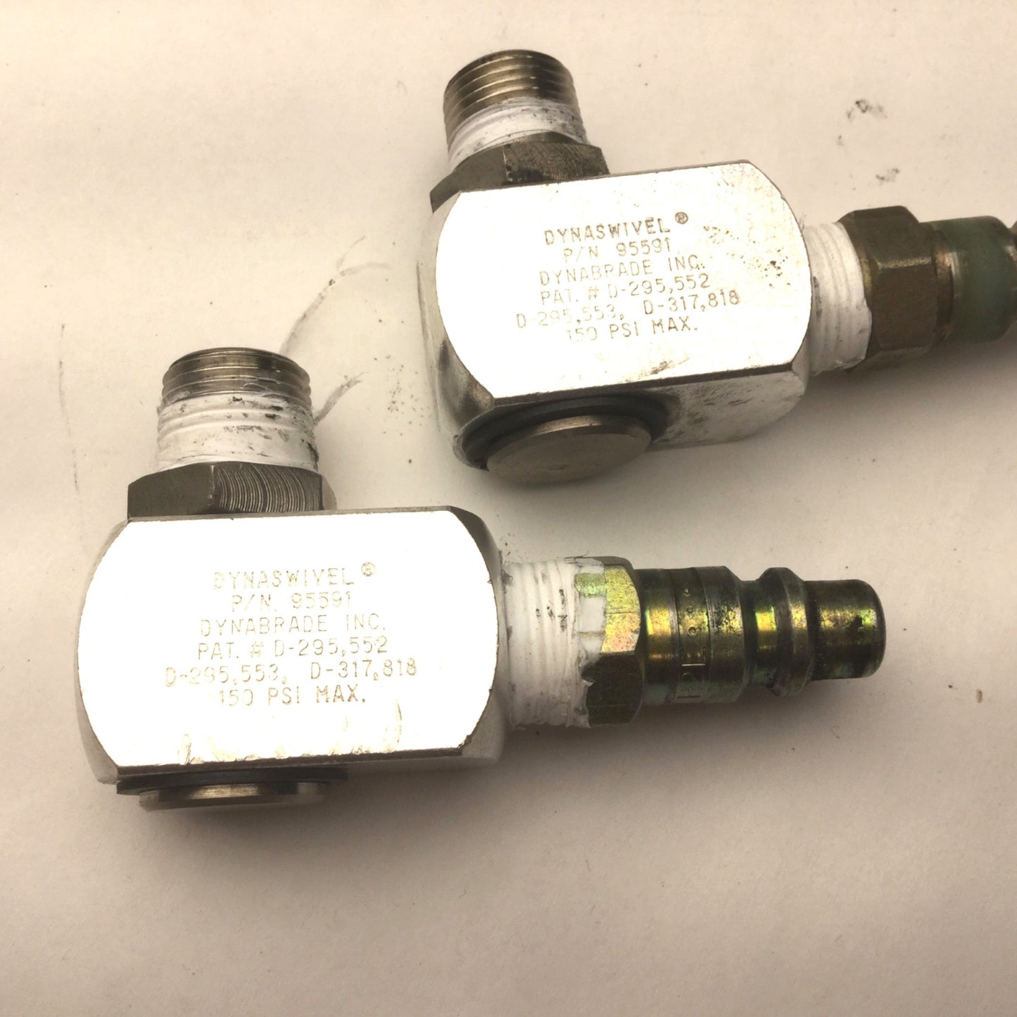 Used Lot of 2 Dynabrade 95591 Single Pivot Dynaswivel, 3/8" NPT, 150PSIG Max