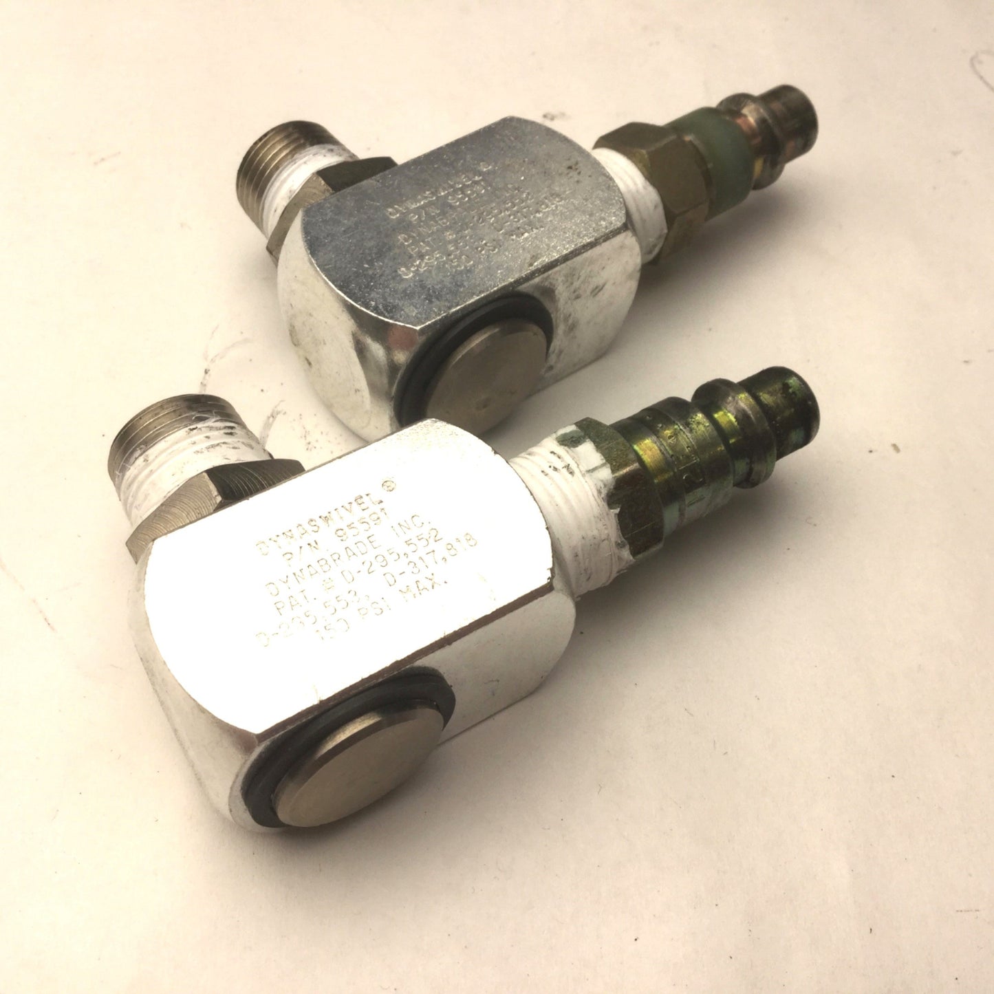 Used Lot of 2 Dynabrade 95591 Single Pivot Dynaswivel, 3/8" NPT, 150PSIG Max