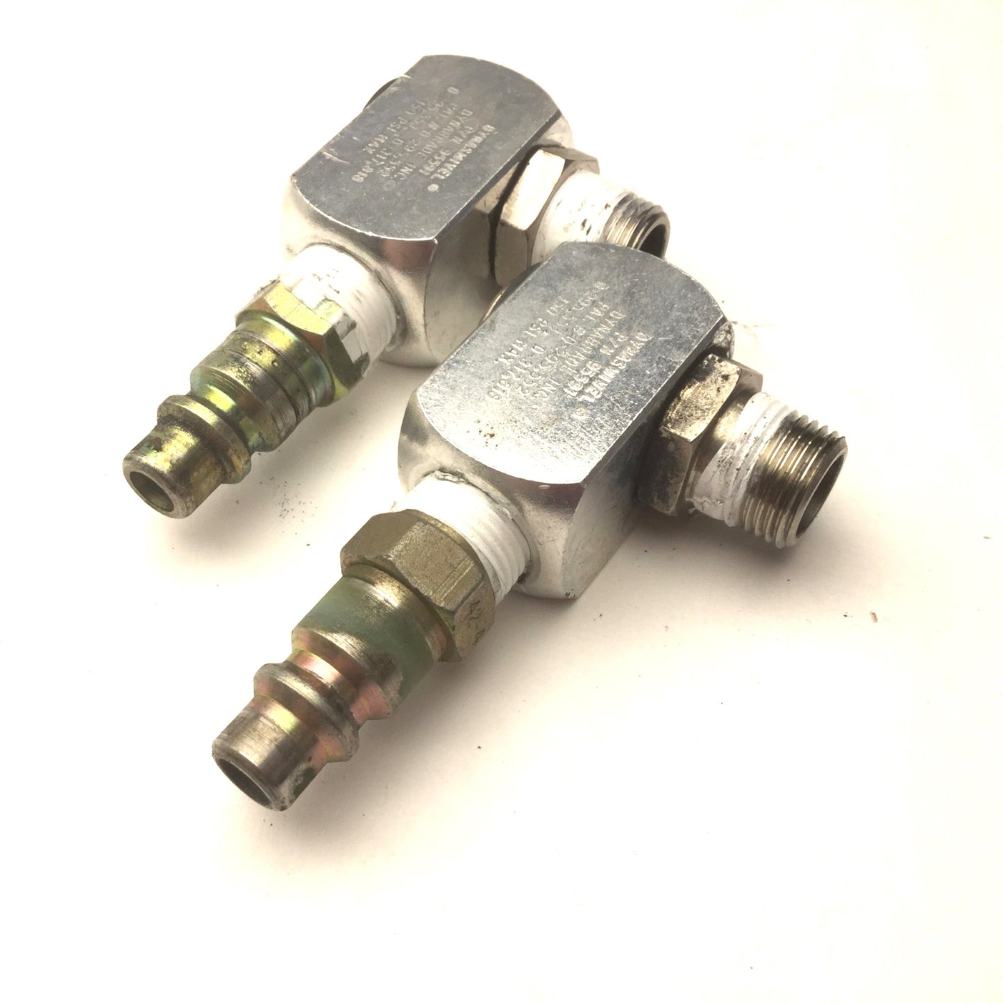 Used Lot of 2 Dynabrade 95591 Single Pivot Dynaswivel, 3/8" NPT, 150PSIG Max