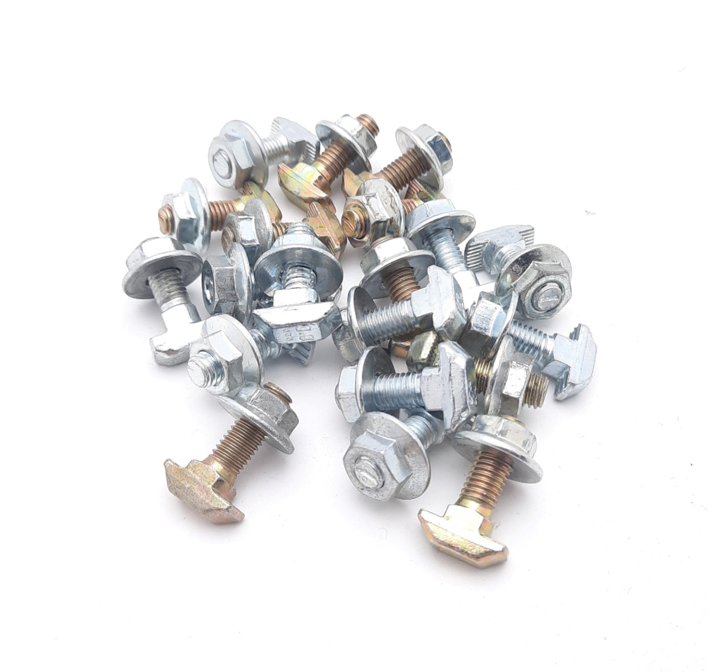 Used Lot of 20 Bosch Aluminum Extrusion T Bolt & Nut 10mm T-Slot M8 x 1.25 19mm Long