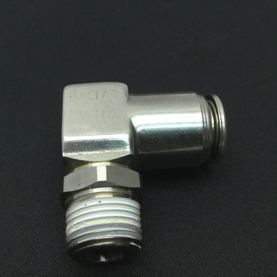 New SMC KQGL13-N03S Male Elbow Fitting, Tube: 1/2" (13mm), 3/8" NPT