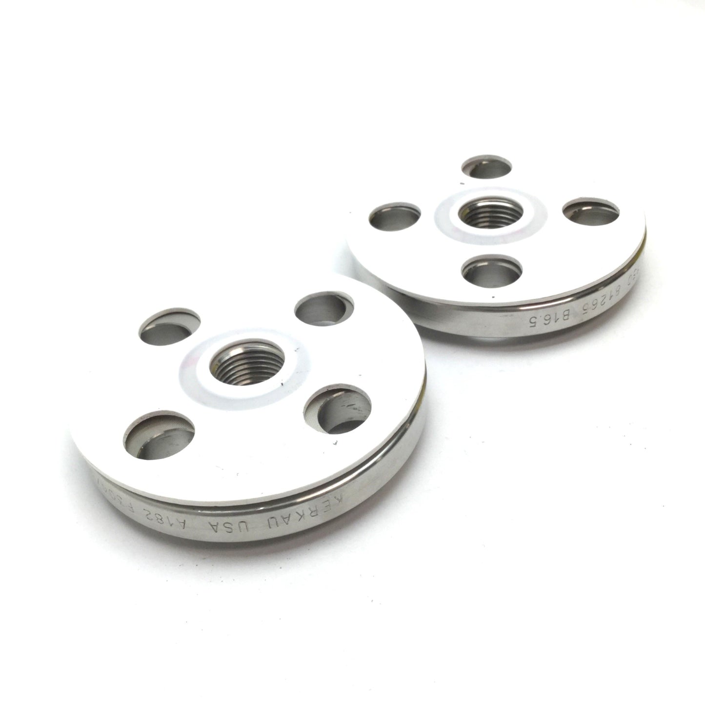 Used Lot of 2 Kerkau USA A182 F304/304L 1/2 150 81265 B16.5 SS Blind Flanges 1/2" NPT