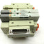 Used SMC Manifold With 2x SV2400-5FU Solenoid Valves, Coil Voltage: 24VDC, 0.2-0.7MPa