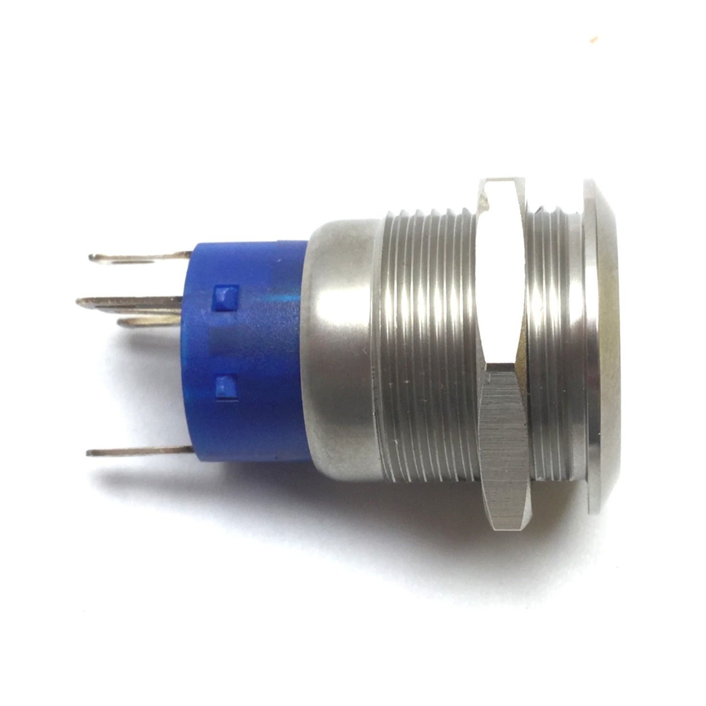 Used E-Switch ULV4 Anti-Vandal Switch, M19x1.0, SPDT, Rating: 3A 125/250VAC, Green