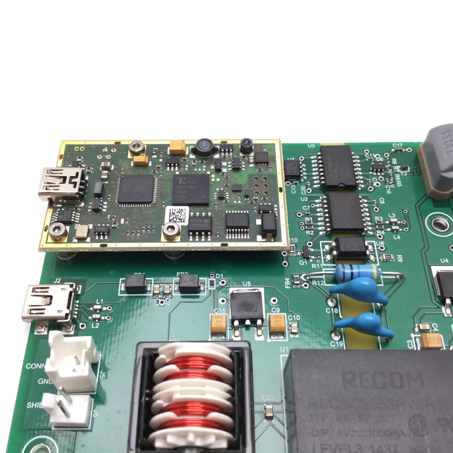 Used Circuit Board 50307574 Rev 6, USB, 8-Pin Round, W/ Recom REC6-0505SRW/R10/A