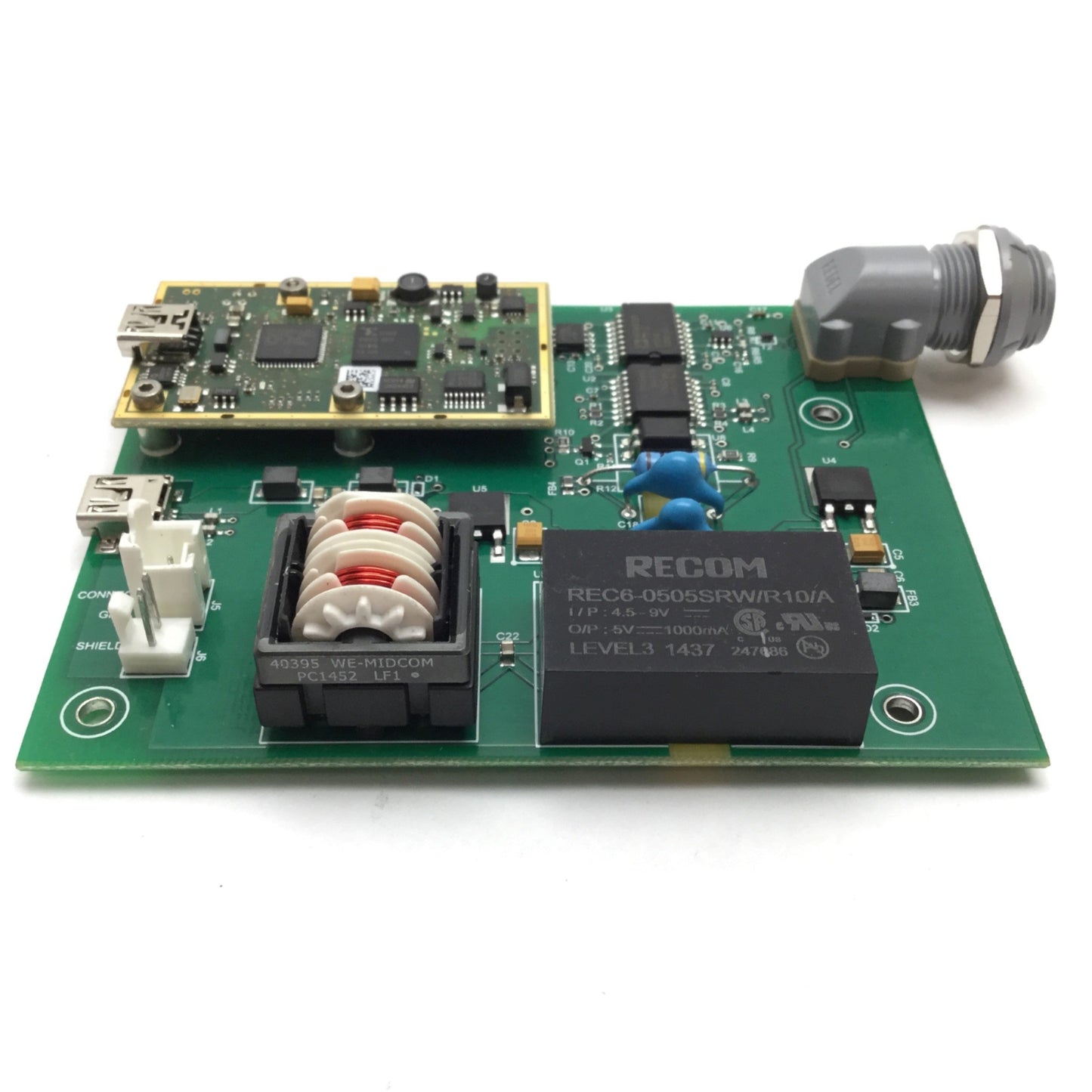 Used Circuit Board 50307574 Rev 6, USB, 8-Pin Round, W/ Recom REC6-0505SRW/R10/A