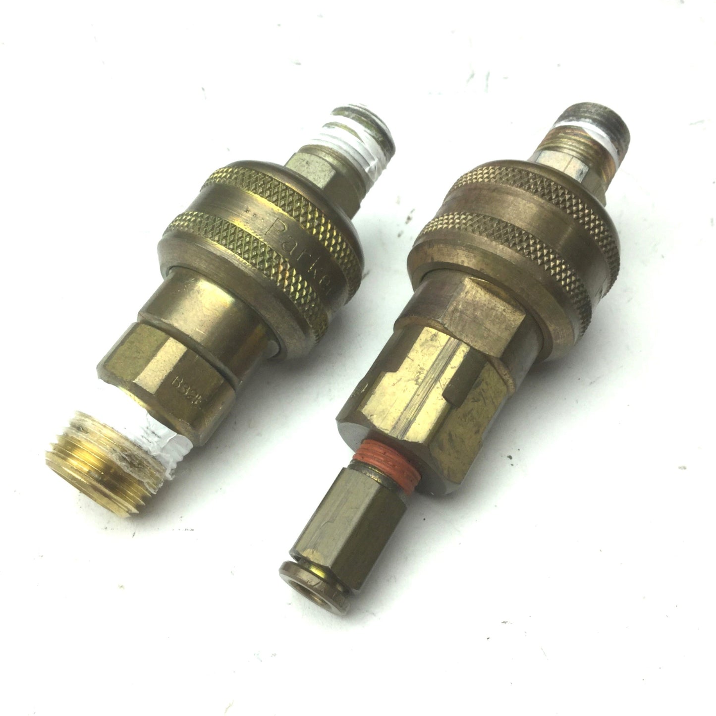 Used Lot of 2 Parker Series 30 Quick Coupling Brass Socket & Plug 1/4" NPT