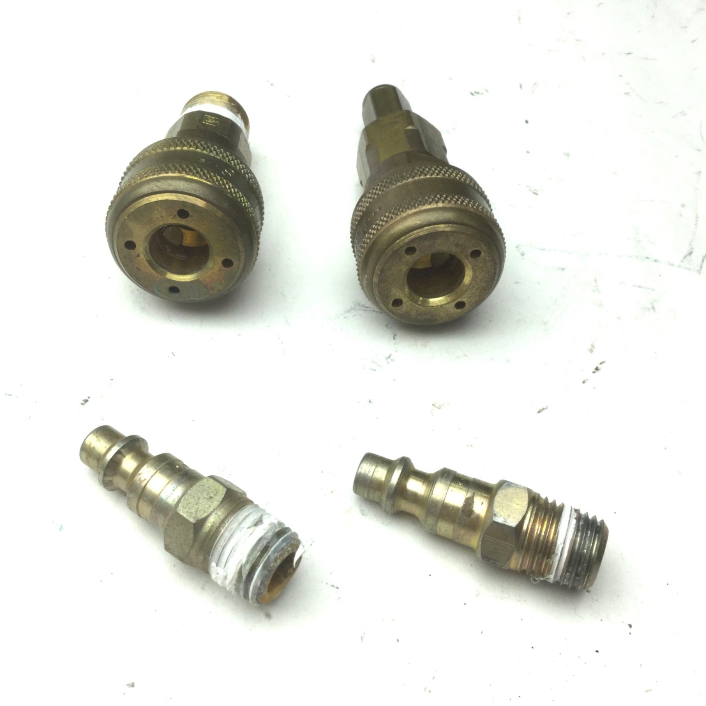 Used Lot of 2 Parker Series 30 Quick Coupling Brass Socket & Plug 1/4" NPT