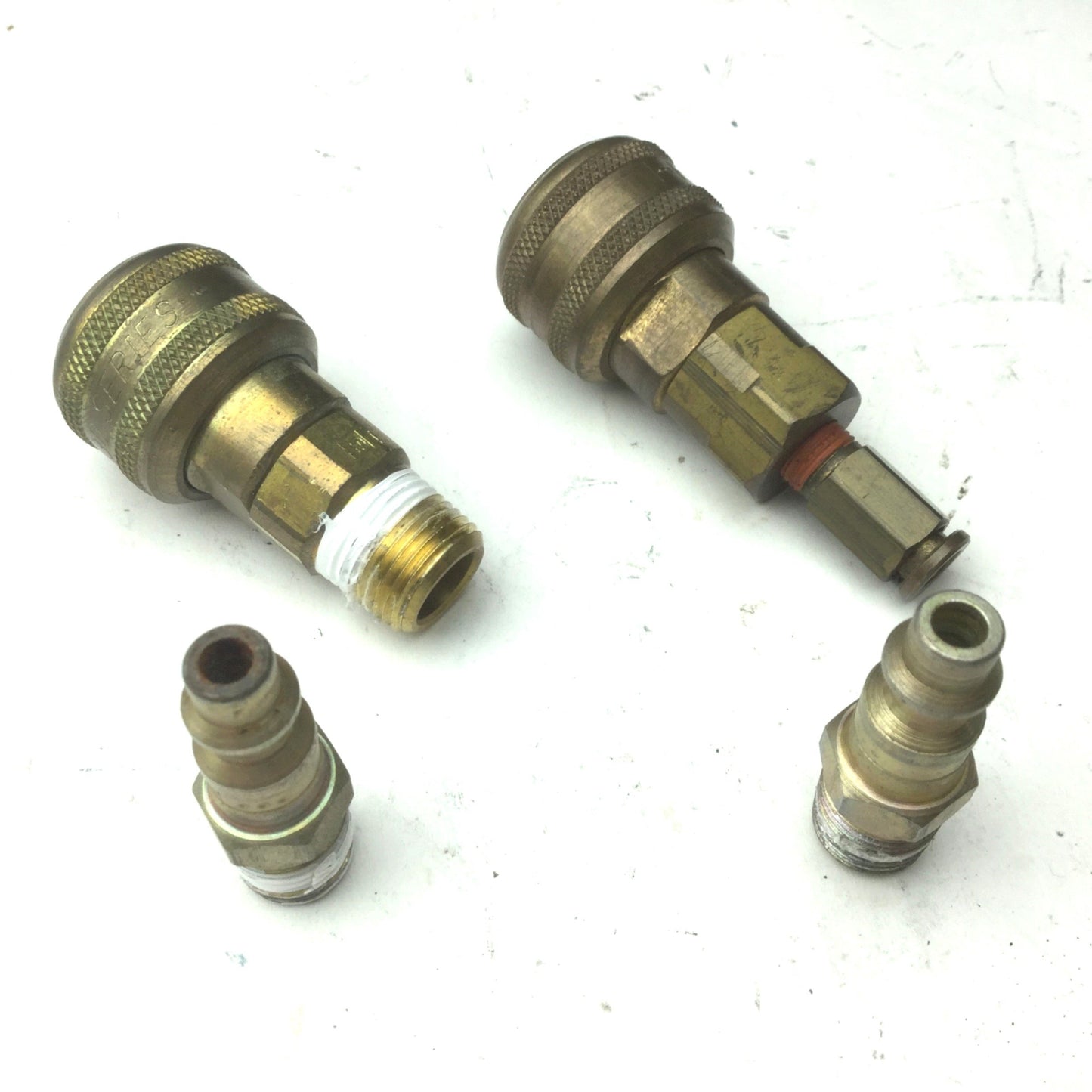 Used Lot of 2 Parker Series 30 Quick Coupling Brass Socket & Plug 1/4" NPT