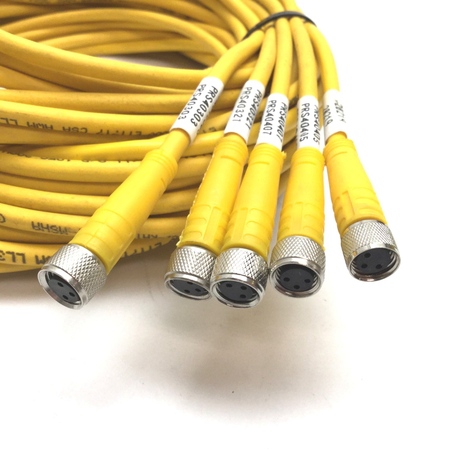Used Lot of 5 Turck PKG 3M-10 Cordset, 3-Pin Female Picofast Connection, 2.5m Long