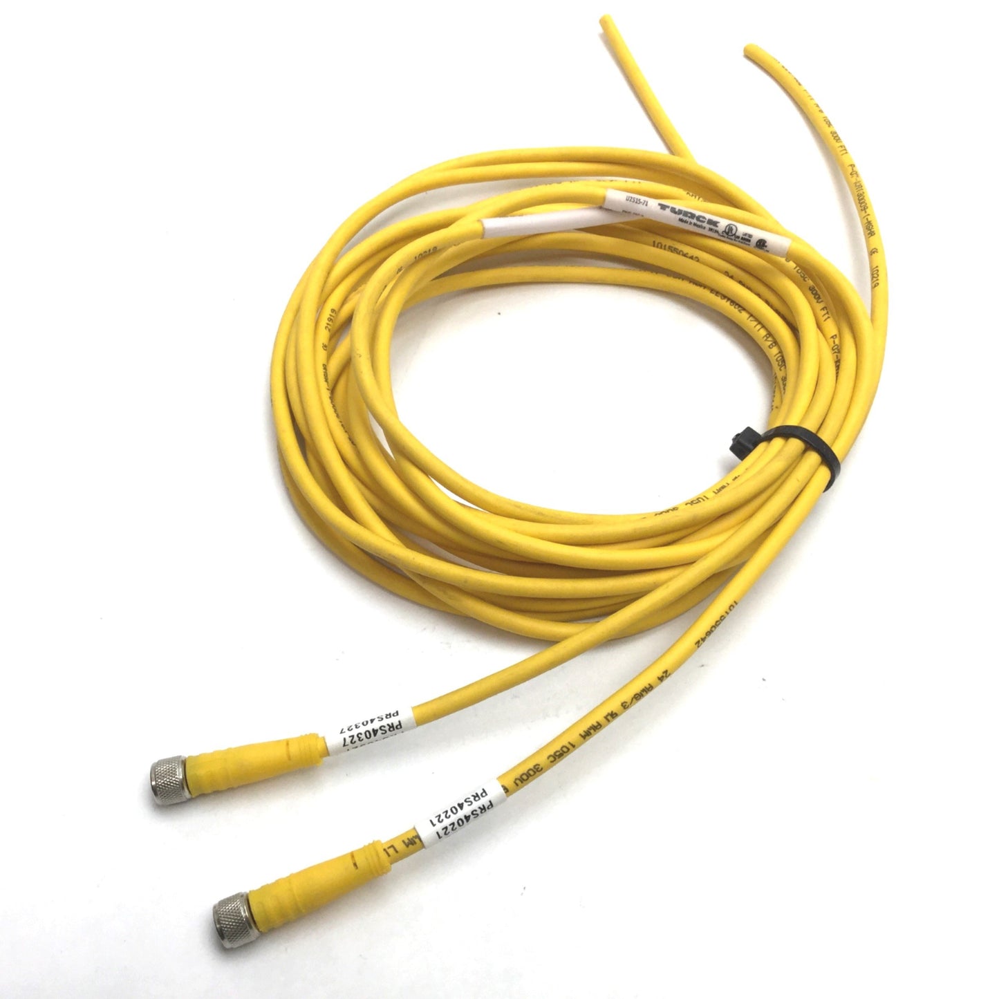 Used Lot of 2 Turck PKG 3M-5 Cordset, 3-Pin Female Picofast Connection, 2.5m Long