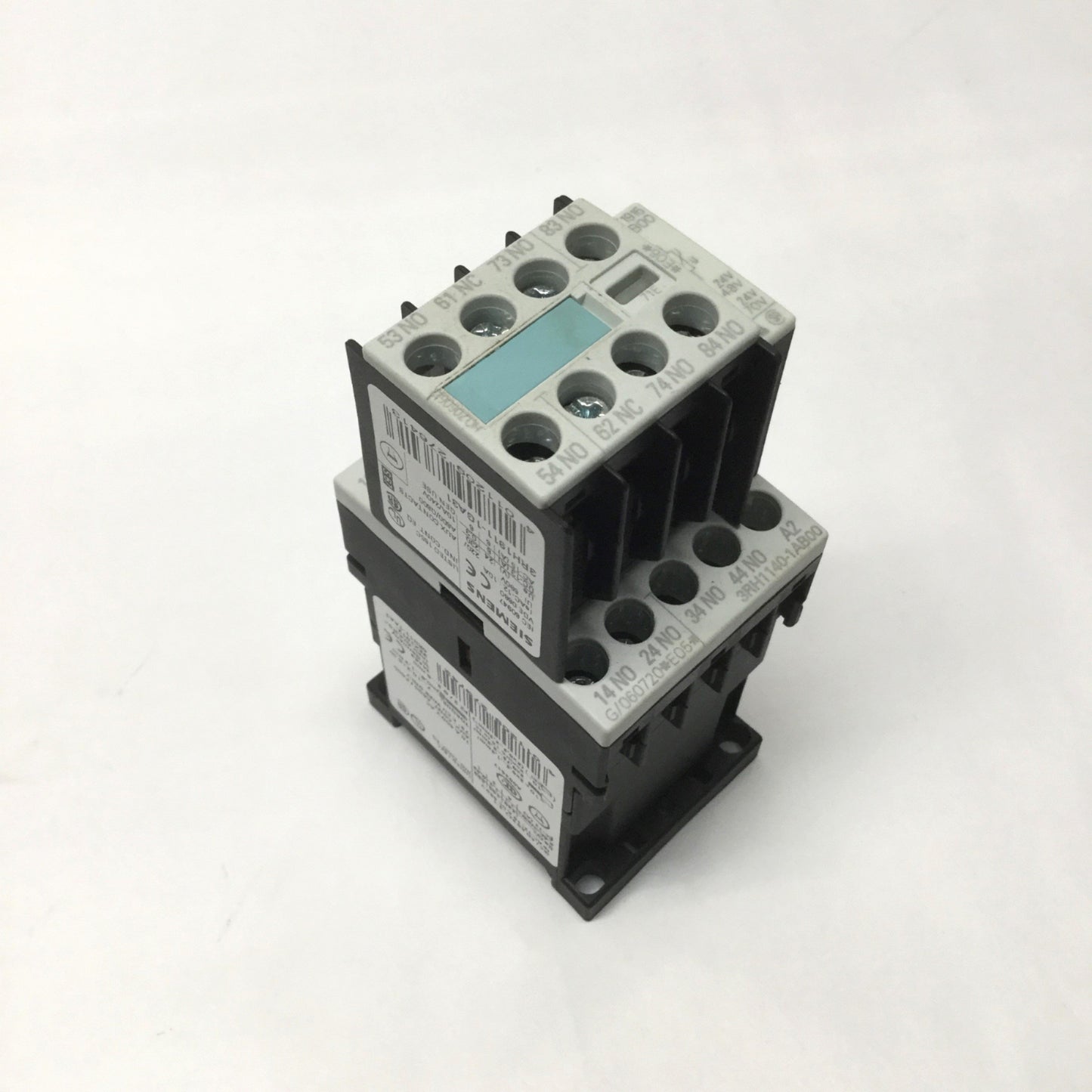 Used Siemens 3RH1140-1AB00 Motor Starter/Contactor Relay 10A, 24VAC Coil w/Auxiliary