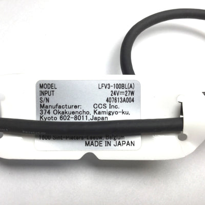 Used CCS LFV3-100BL(A) LED Light, 24VDC, 27W Max, Color: Blue, Light: 102 x 100mm