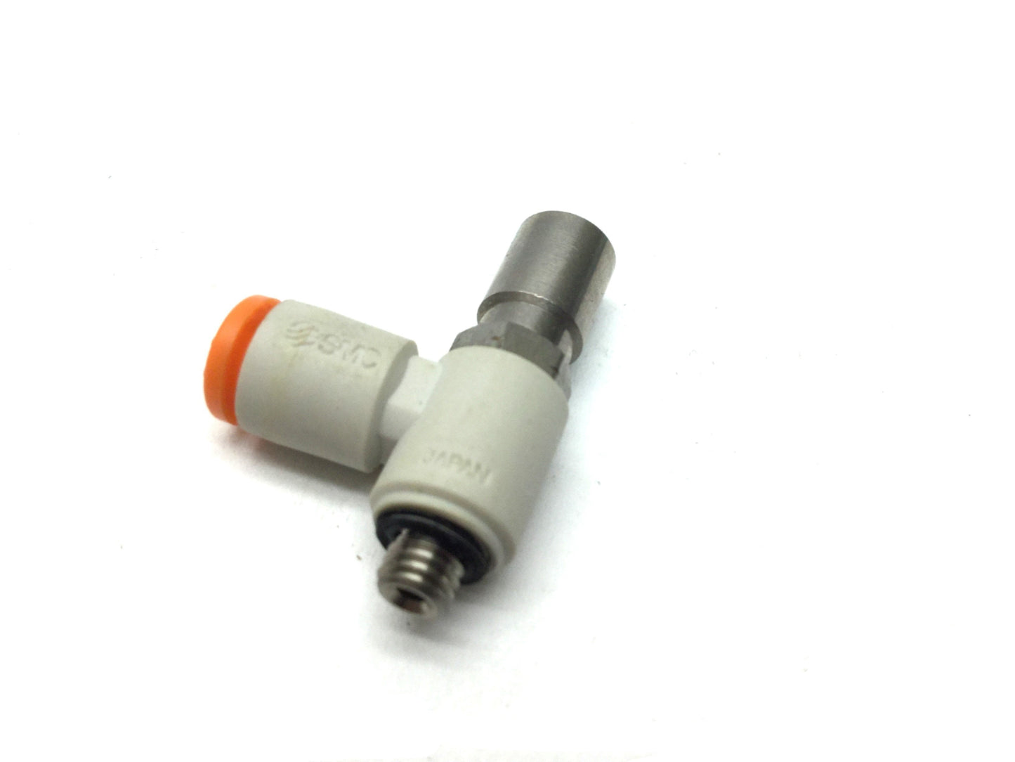 Used Lot of 5 SMC AS1201F-M5-04-J Elbow Flow Controls, M5x0.8 Thread, 4mm Tubing