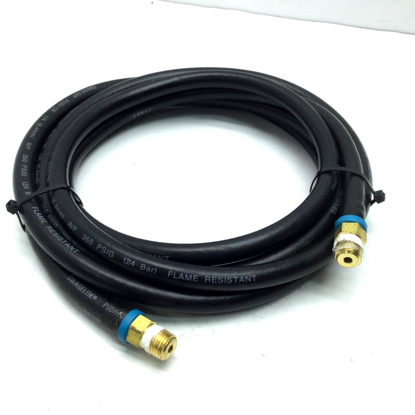 Used Swagelok Flame Resistant Push-On Hose 1/4" 6.4mm WP 350 PSIG (24 Bar), 12' Long