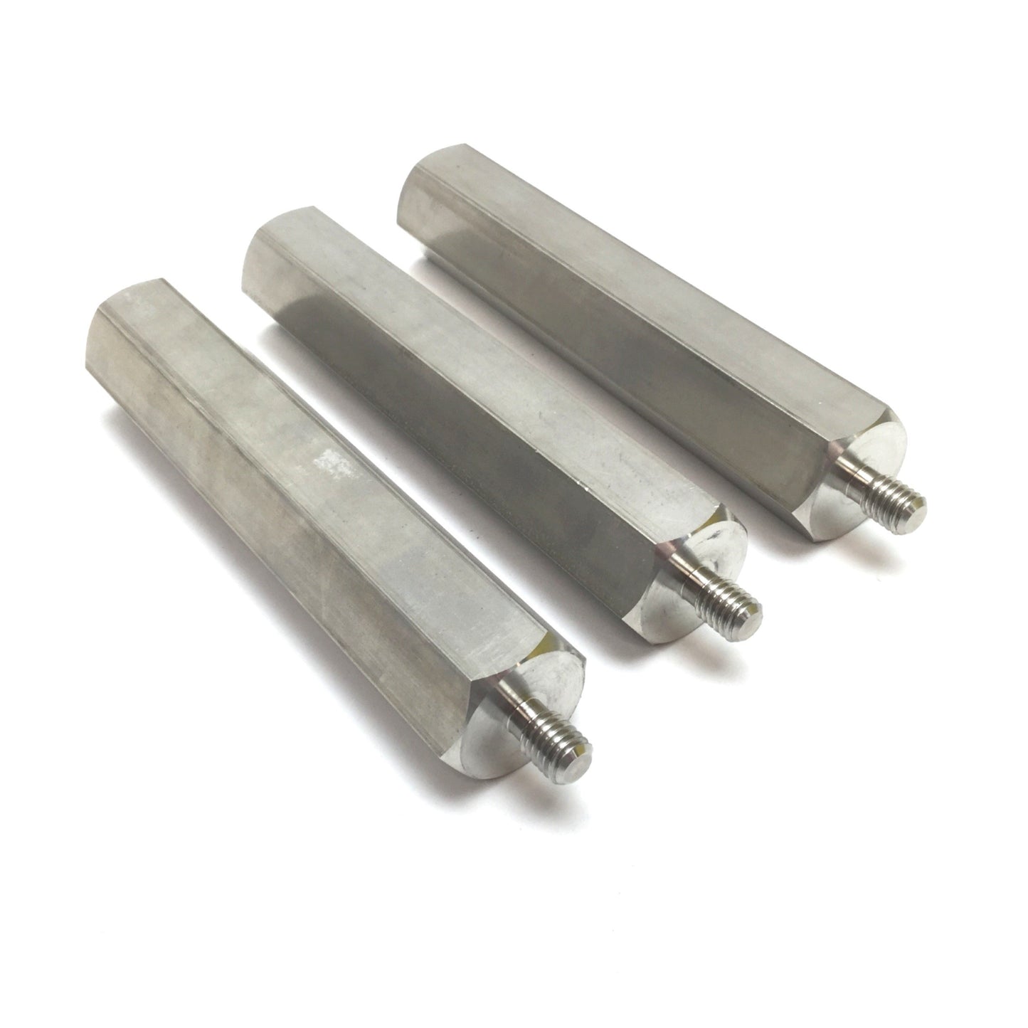 Used Lot of 3 Stainless Steel Hexagonal Standoff Spacer, Length 125mm, Thread M8x1.25