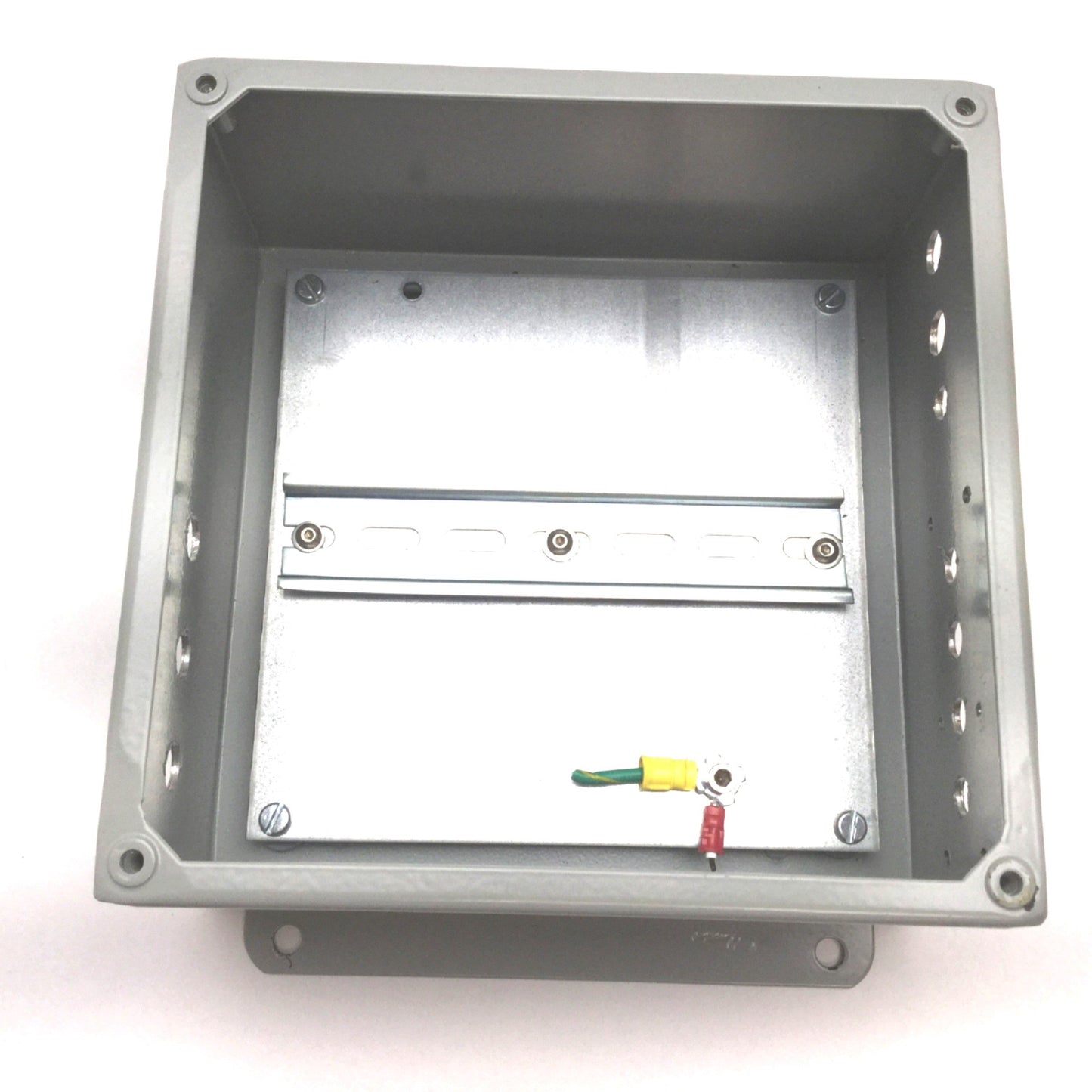Used Hoffman A808SC Electrical Enclosure, Dimensions: 8" x 8" x 4", Steel, *Holes*
