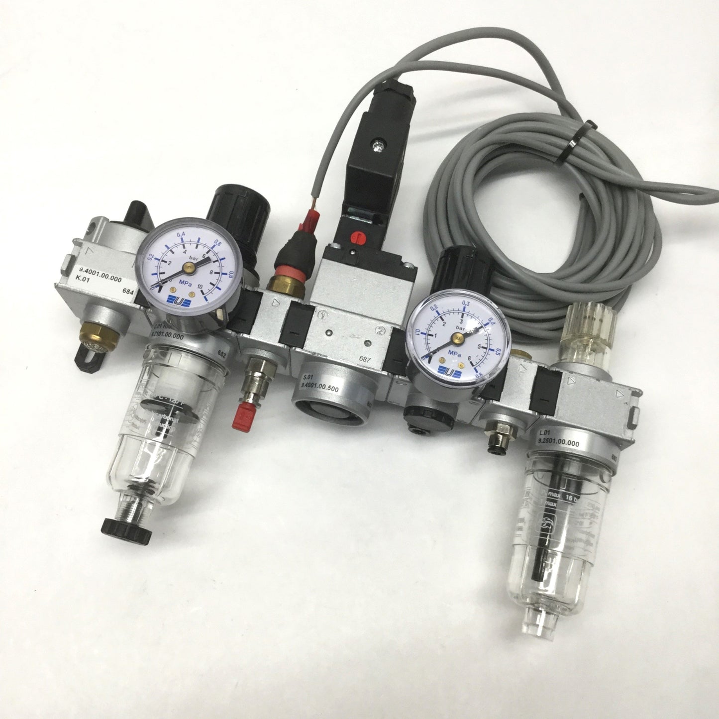 Used Knocks Multi-Fix Pneumatic Filter/Regulator, Lubricator, 24VDC Control Valve