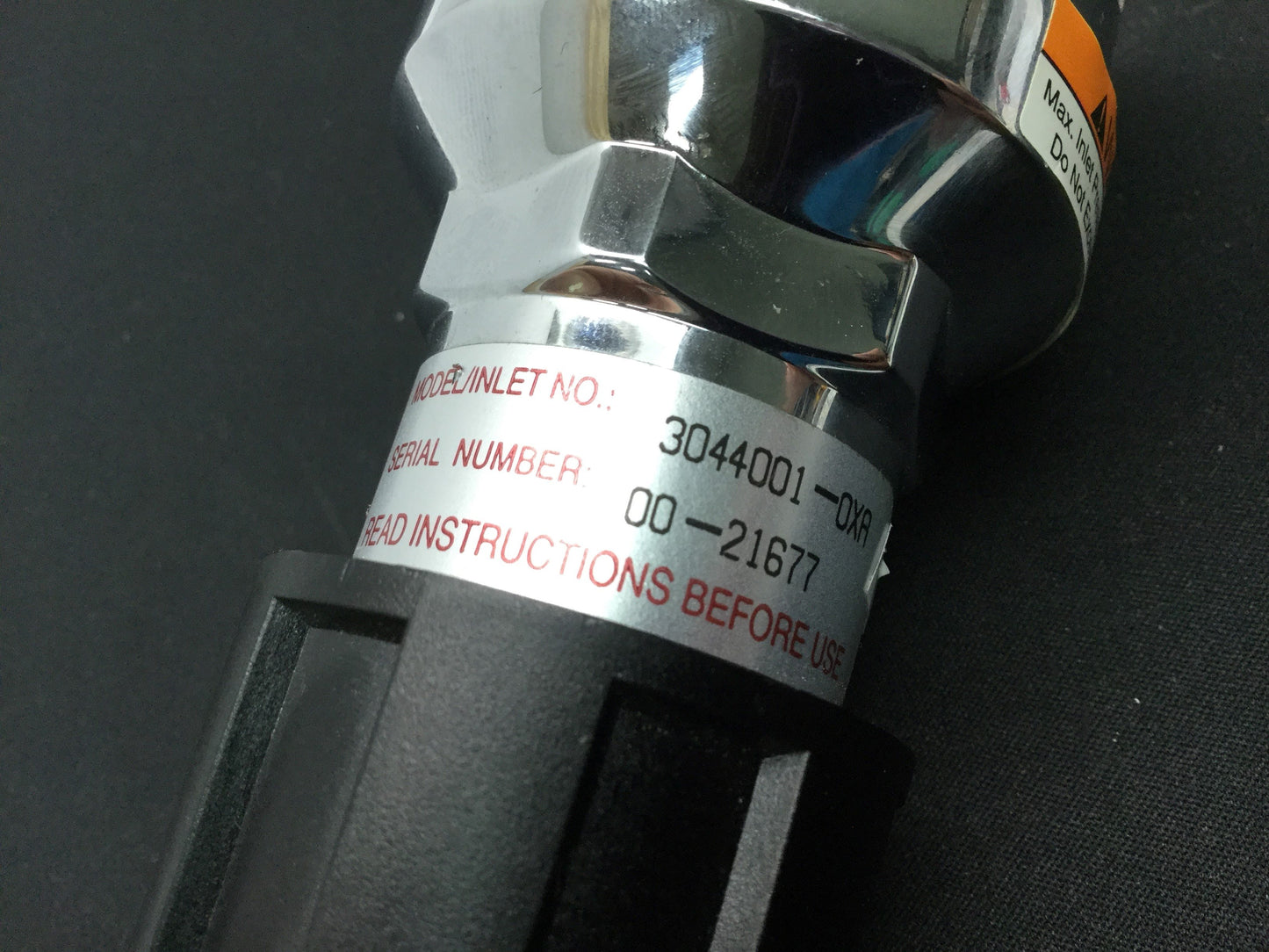 Used Concoa 3044001-84-000 Regulator 1/4" NPT Ports Out: 0-250psi Chrome Plated Brass