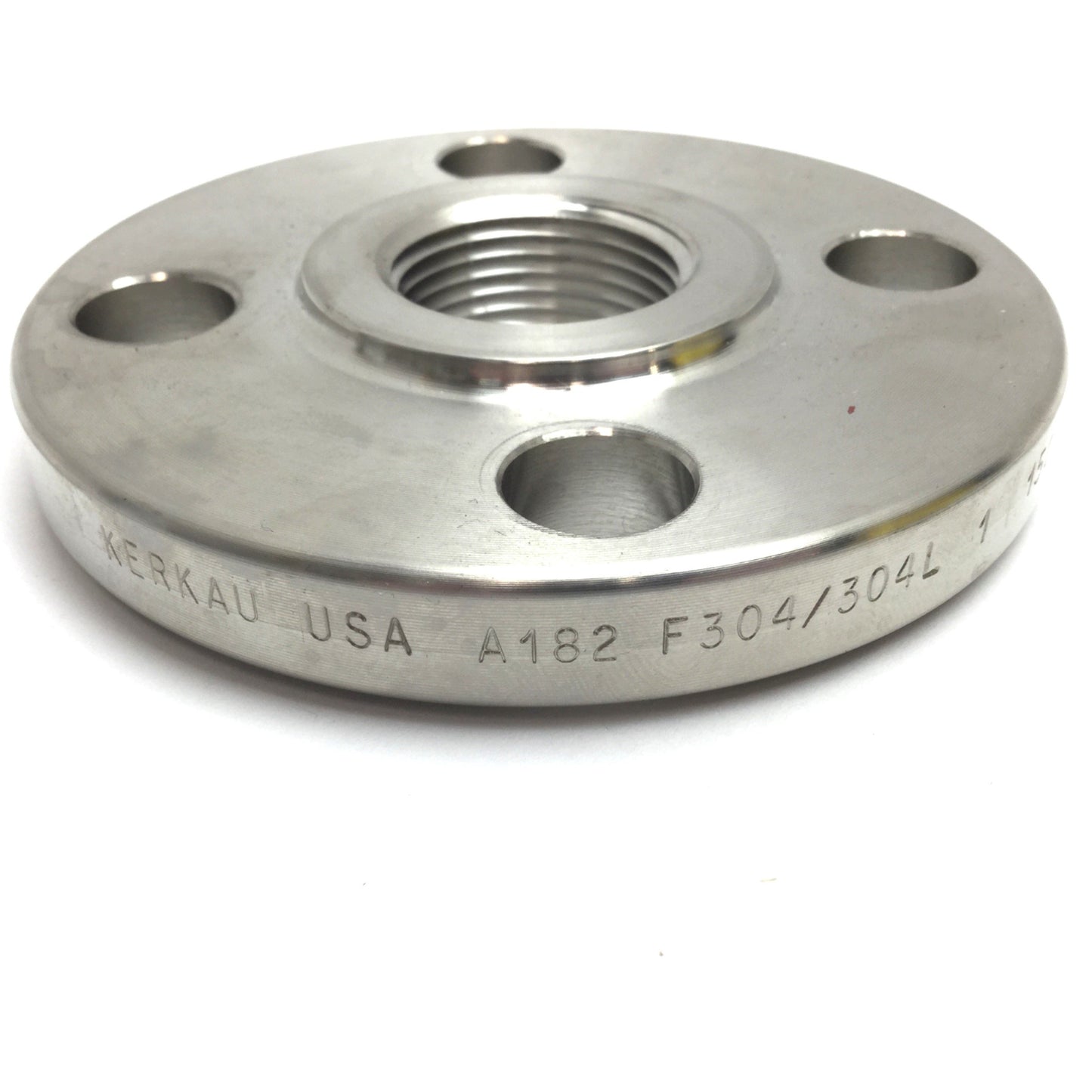 Used Lot of 2 Kerkau USA A182 F304/304L 1 150 85123 B16.5 SS Blind Flanges 1" NPT