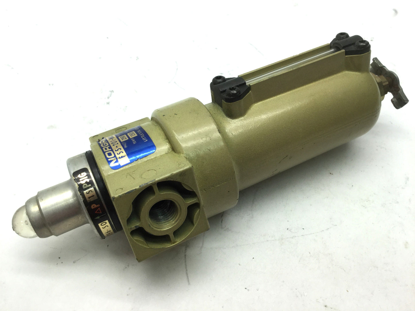 Used Norgren F55-201-MODA Filter & 5796-50 Service Indicator 1/4" NPT 250 PSI 150°F