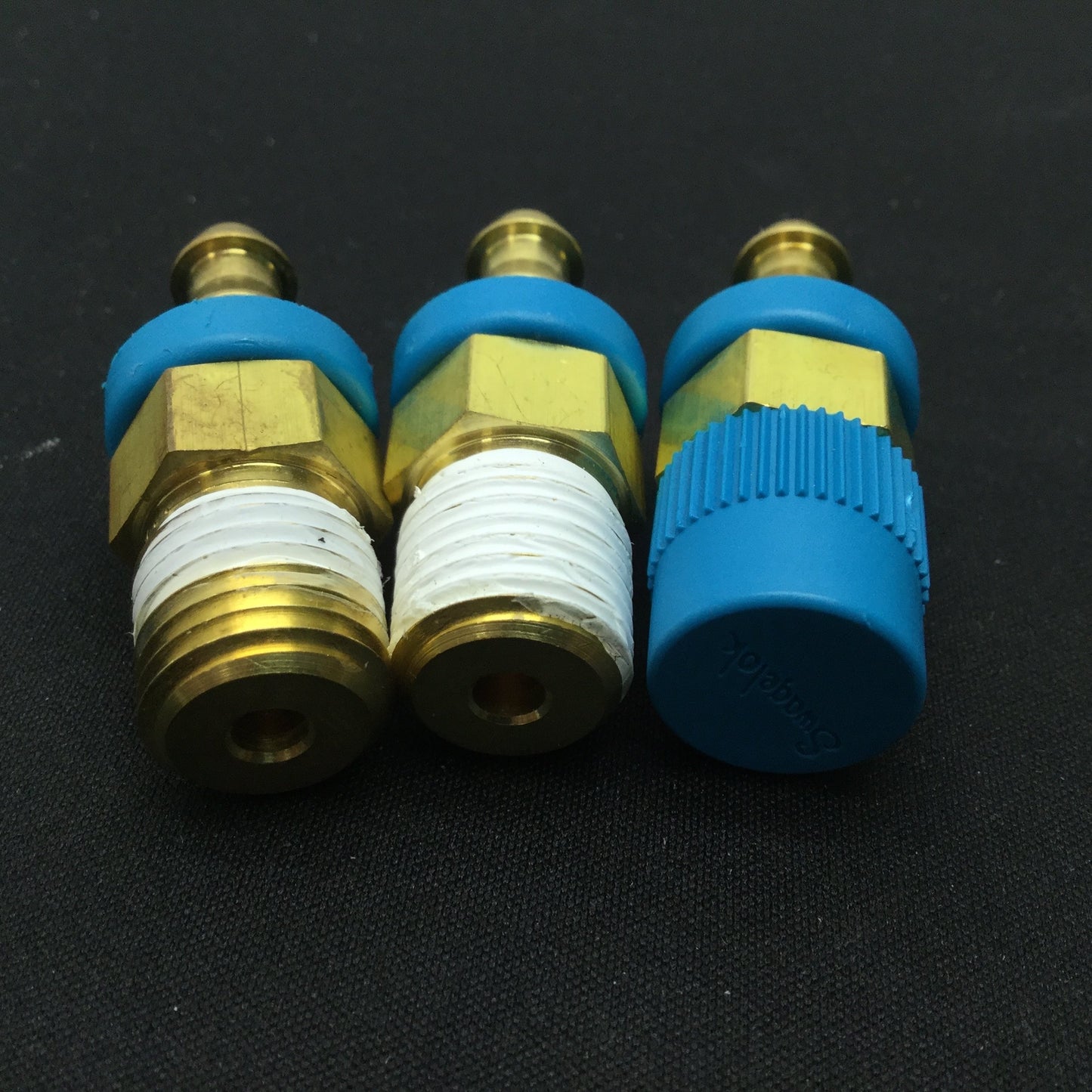 Used Lot of 3 B-PB4-PM4 Multi-Purpose Push On Hose End Connection 1/4" Hose to NPT