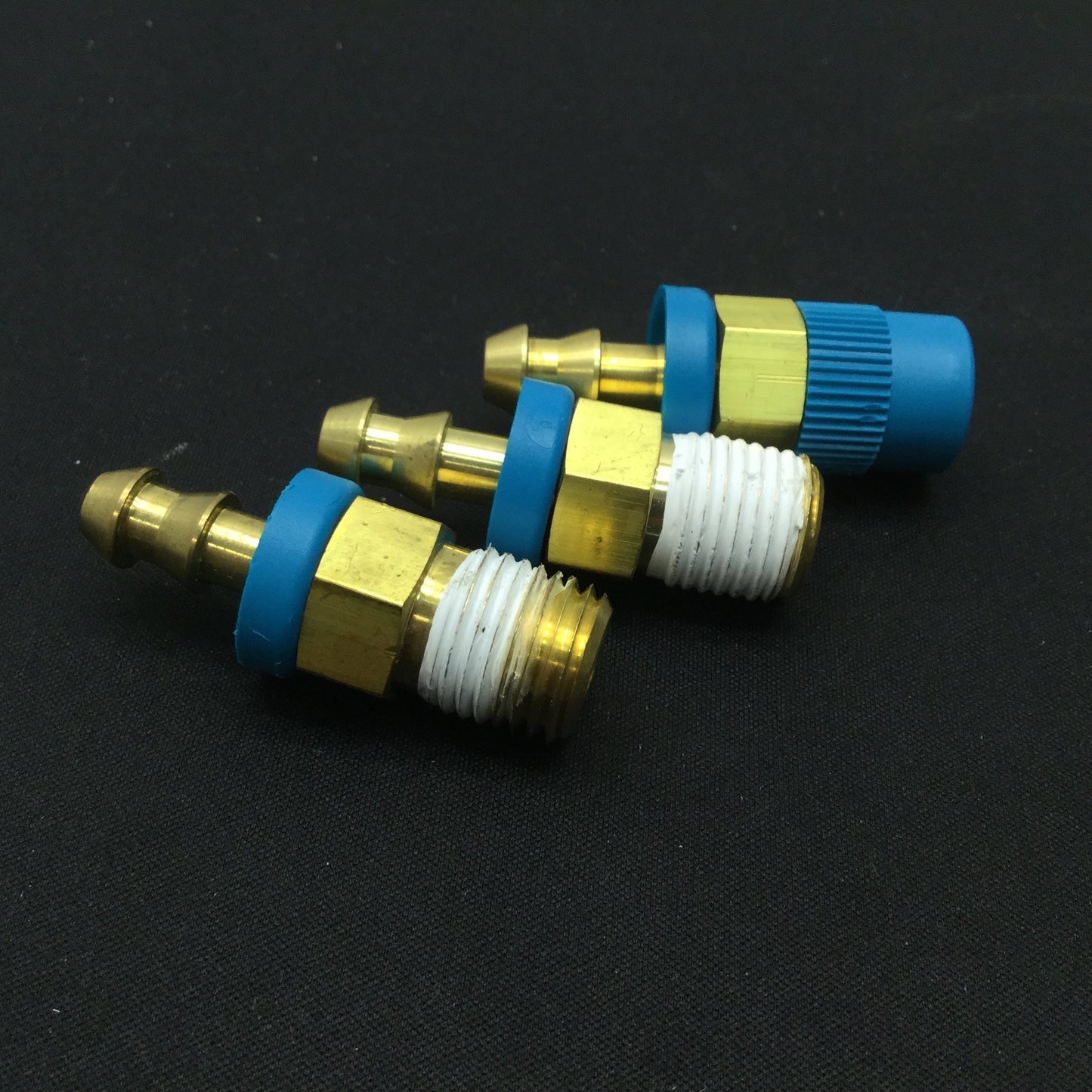 Used Lot of 3 B-PB4-PM4 Multi-Purpose Push On Hose End Connection 1/4" Hose to NPT
