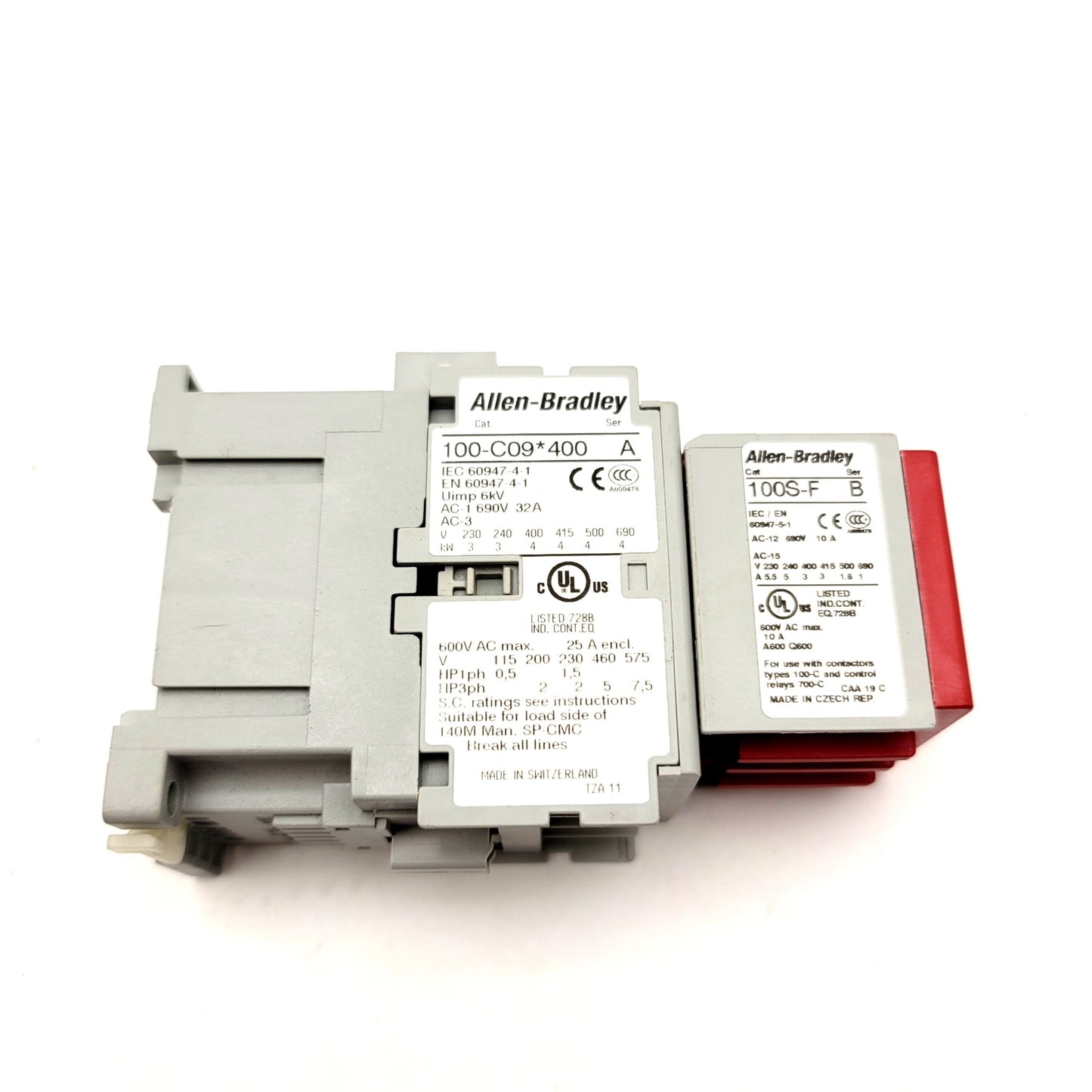 Used Allen Bradley 100S-C09D404C Guardmaster IEC Safety Contact 600VAC, Coil: 120VAC