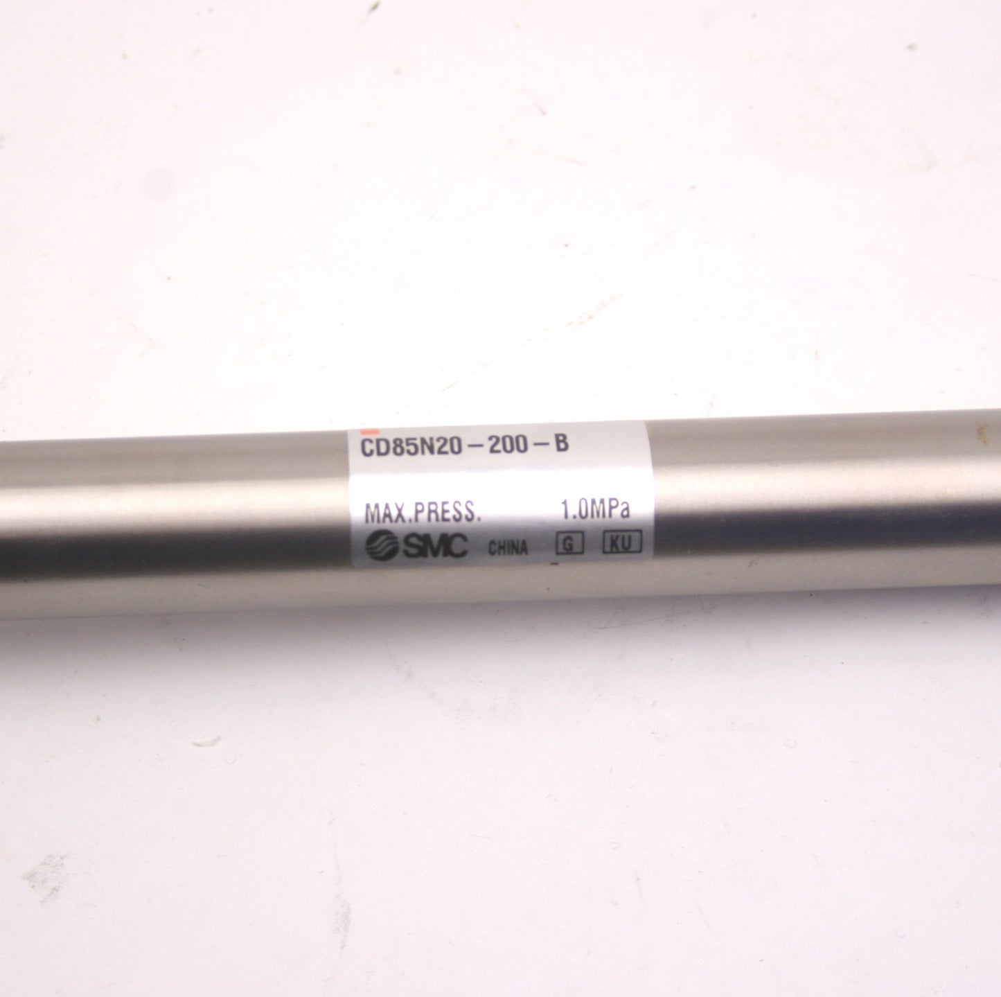 Used SMC CD85N20-200-B Pneumatic Cylinder, Bore: 20mm, Stroke: 200mm, Ports: G1/8