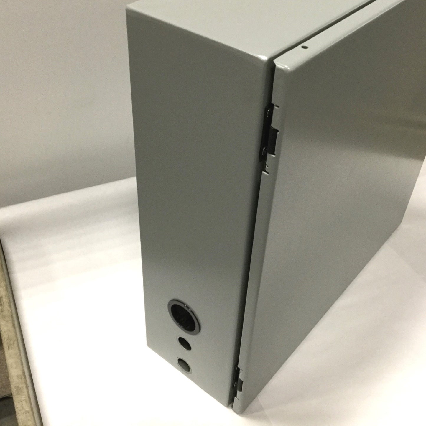 Used Hoffman CSD20206 Electrical Enclosure, 20" x 20" x 6", Steel, *Holes Added